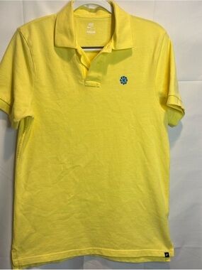 Nike Men’s Yellow Polo with Blue Embroidered Logo